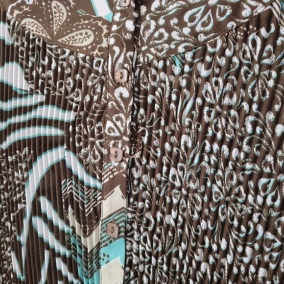 Women's Button Front Short Sleeve Crepe Blouse  Sz 3x - Picture 6 of 9